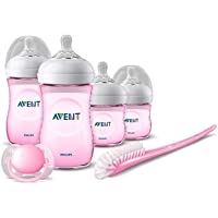 Philips Avent SCD301-03 - Set de recién nacido gama natural- 4 biberones- chupete y escobilla- rosa